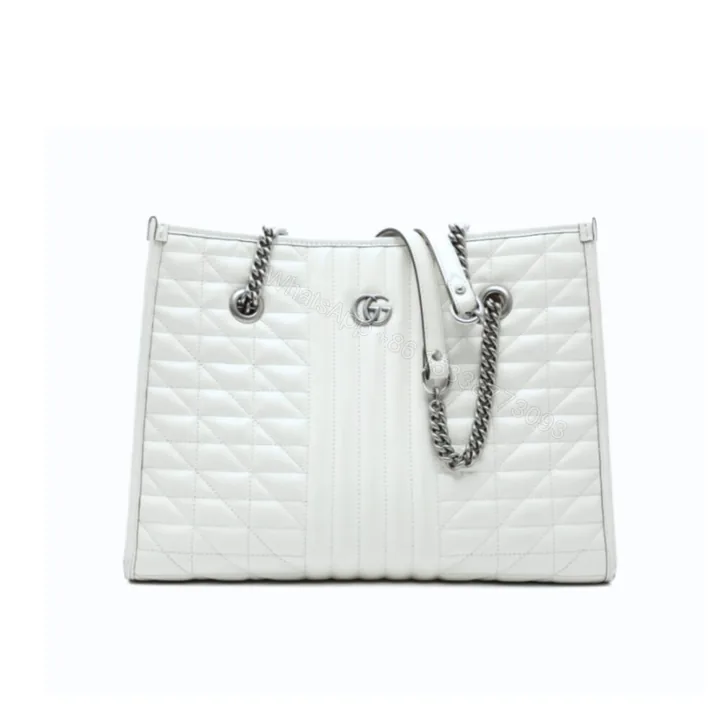 View 1 of Gucci GG Marmont Small Tote Bag White 26Cm 681483 UM8BN 9022
