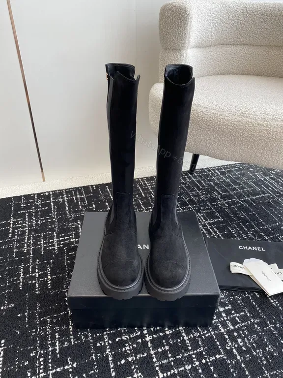 View 1 of Chic Suede-Knit Knee-High Boots: All-Day Comfort