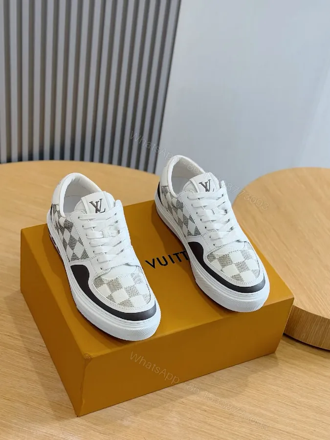 View 1 of Monochrome Checkerboard Sneakers with Signature LV Touch