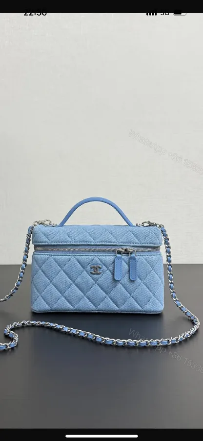 View 1 of Blue Quilted Leather Crossbody: Structured Everyday Luxury