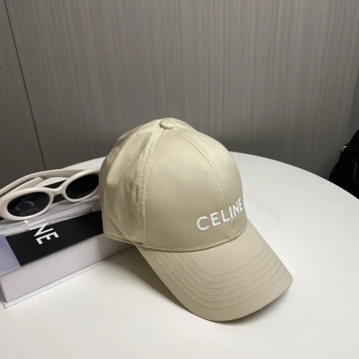 View 1 of Chic Beige Celine Logo Cap â€“ Premium Minimalist Style