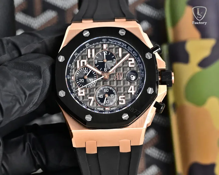 View 1 of Audemars Piguet Royal Oak Offshore Pink Gold – Rubberclad / Black Dial Bracelet 26238OK.OO.A002CA.01
