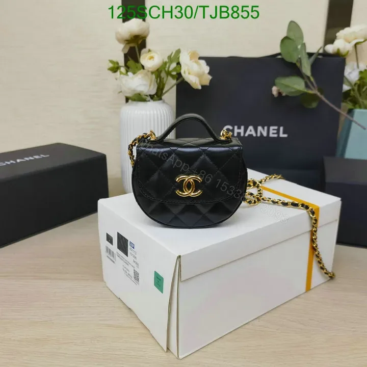 View 1 of Chanel Micro Quilted Pearl Top Handle CC Chain Bag Black MG1234