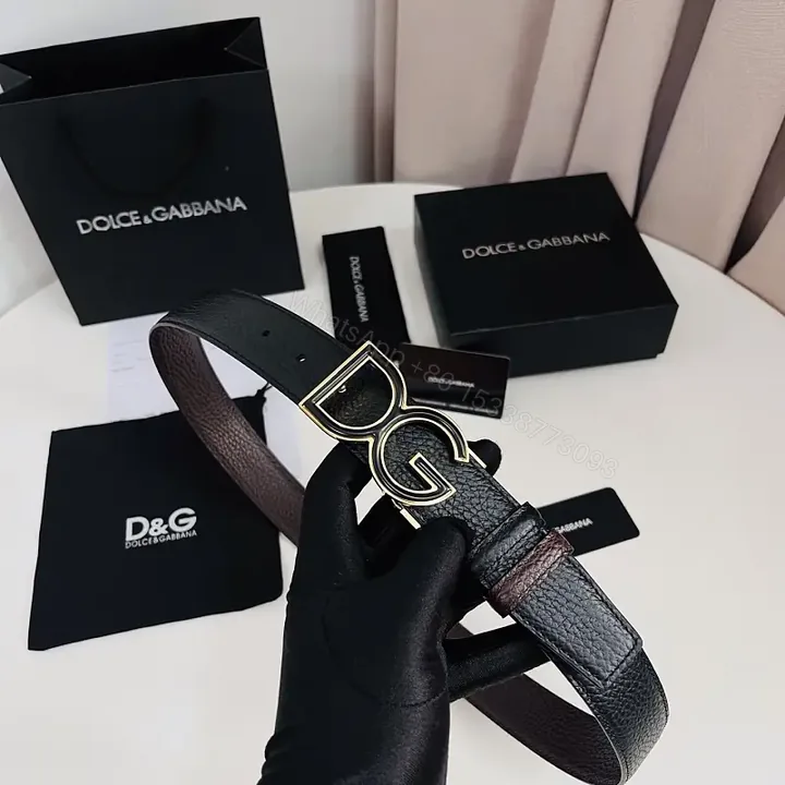 View 1 of Pebbled Black Leather Luxury Belt with Double-G G Buckle