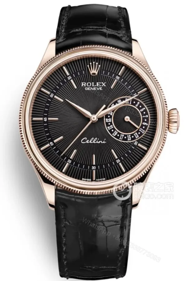 View 1 of Refined cellini black dial replica 39MM Everose Gold 50515-0010