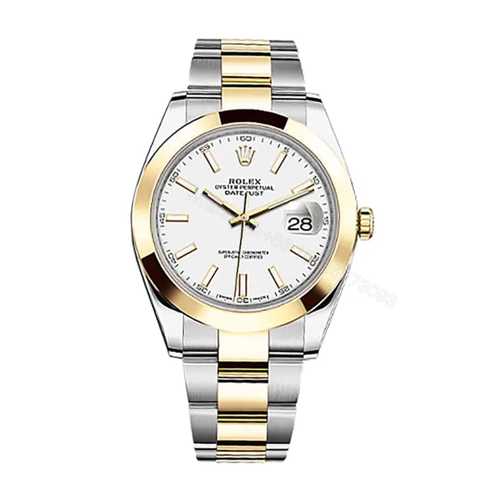 View 1 of Rolex Datejust 41 126303 Super Clone : Two-Tone Gold Fluted Bezel Slate Dial 41mm