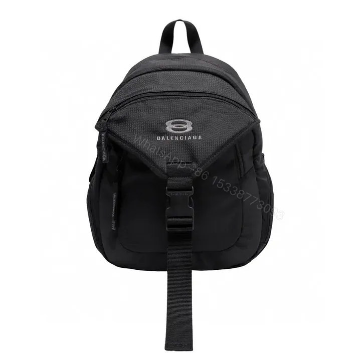 View 1 of Black Nylon Micro Backpack â€” Balenciaga, Minimal Luxury, Compact Daily Carry