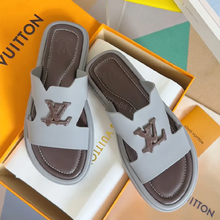 View 1 of Soft-Glow Gray Luxury Slip-Ons: Modern Comfort Sandals