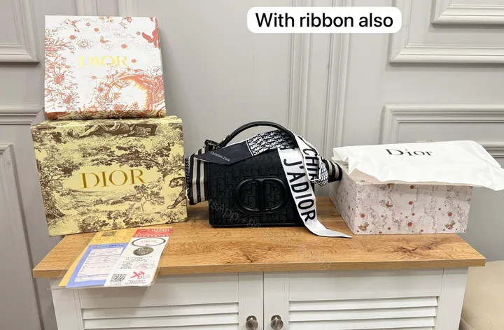 View 1 of FIRST COPY CHRISTIAN DIOR-JADIOR BLACK RIBBON CD BAG