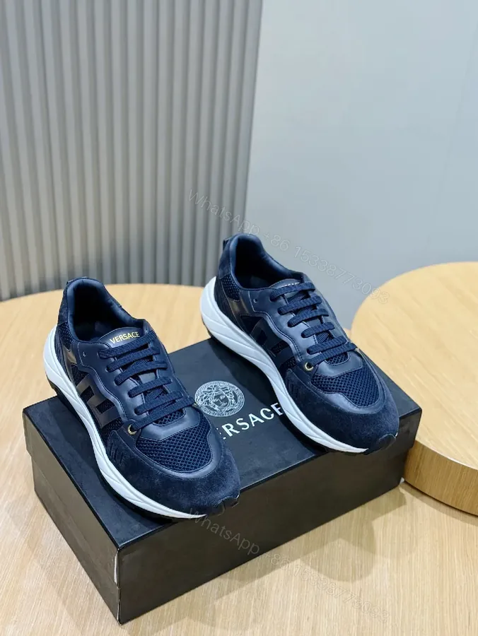 View 1 of Dark Navy Suede & Mesh High-Tops with Textured Silhouette