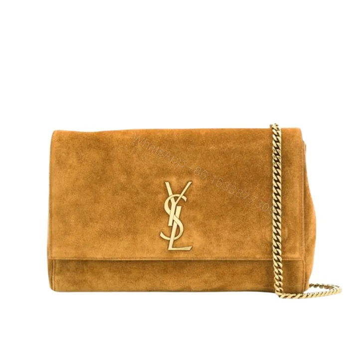 View 1 of Saint Laurent Kate Medium Reversible Chain Bag In Suede Tan 28Cm