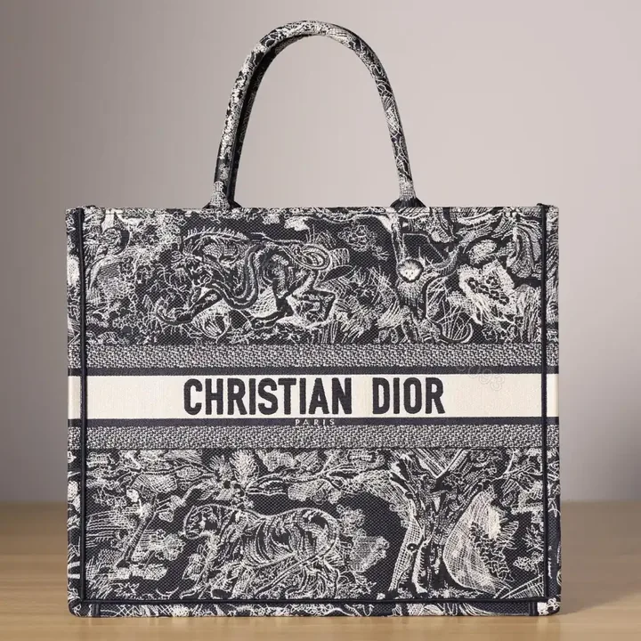 View 1 of 高仿Dior*BookTote系列藍色茹伊手袋L