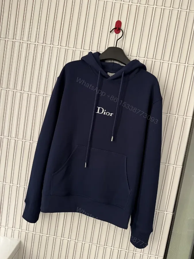 View 1 of Navy Luxe Hoodie: Minimalist Logo, Premium Comfort