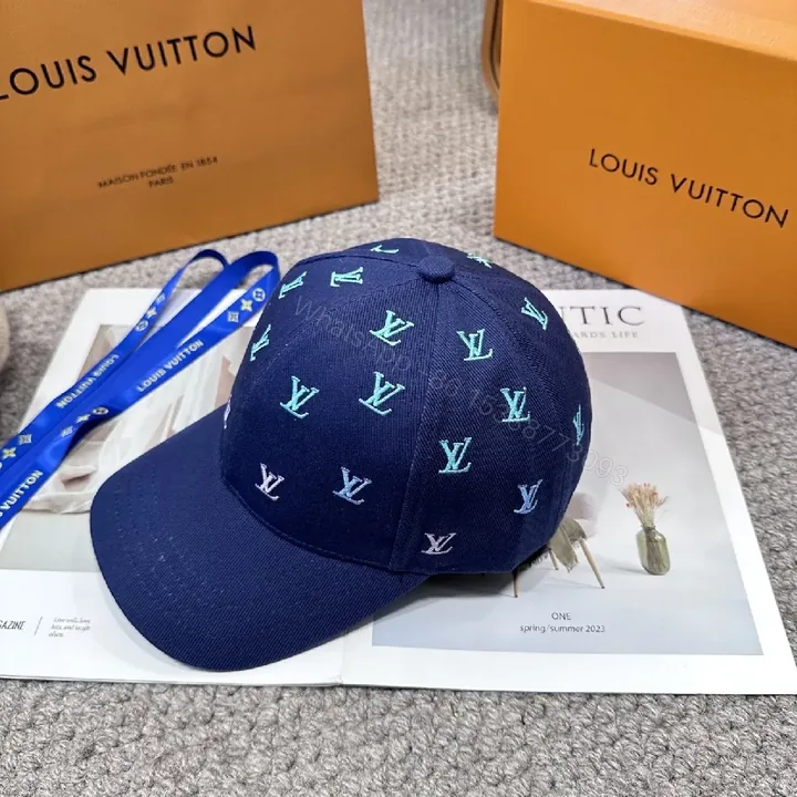 View 1 of Navy Canvas Cap – Modern Monogram Minimalist Luxury Cap