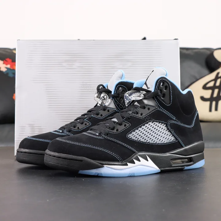 View 1 of Air Jordan 5 “Black/University Blue” (2026)
