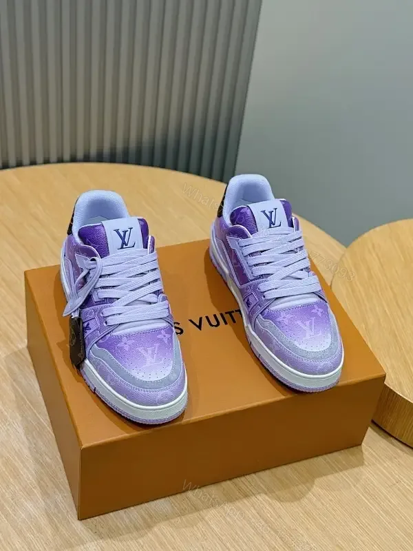 View 1 of Lavender Gradient Luxe High-Tops with LV-Inspired Detail
