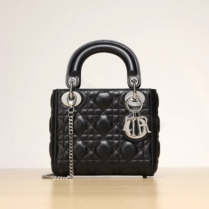 View 1 of 高仿Dior*Lady系列M0505M900黑色三格單肩包Mini免檢版