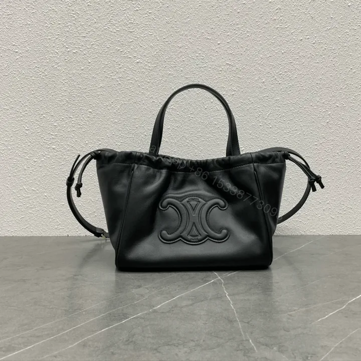 View 1 of Celine Cabas Black Handbag Soft Leather 22x17x15cm