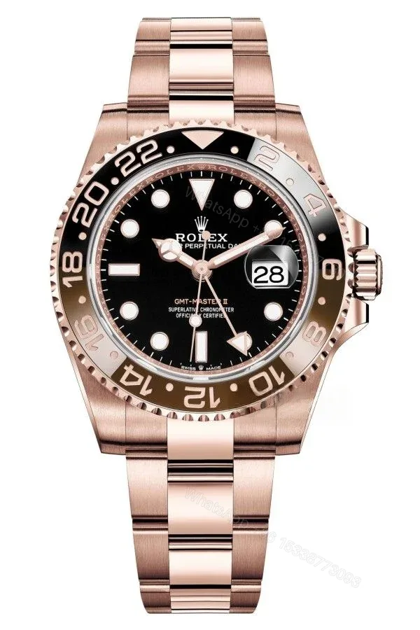 View 1 of Rolex Super Clone Watches 1:1 Full Gold Root Beer GMT-Master II 126715CHNR 3285 Movement