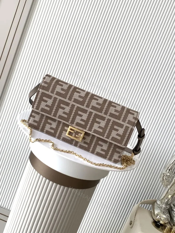 View 1 of Brown Monogram Shoulder Bag: Structured Luxe Everyday Carry