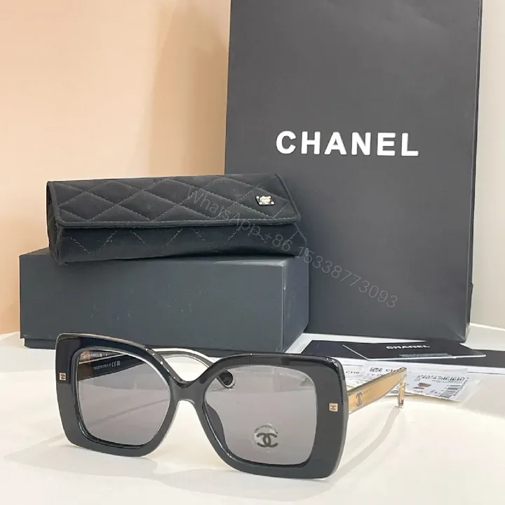 View 1 of Quilted Bold Sunglasses on Chain – Luxe Everyday Shield