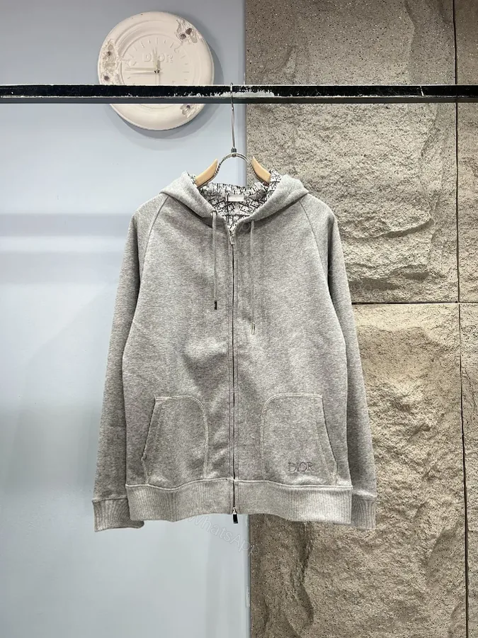 View 1 of Relaxed Zip Hoodie - Subtle Dior Detailing, Everyday Luxury