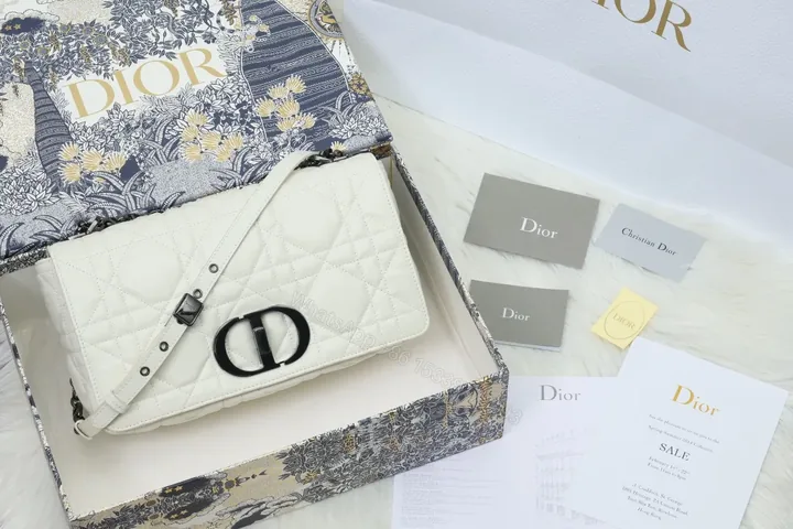 View 1 of White Quilted Belt Bag with Bold Hardware - Structured Leather Bag