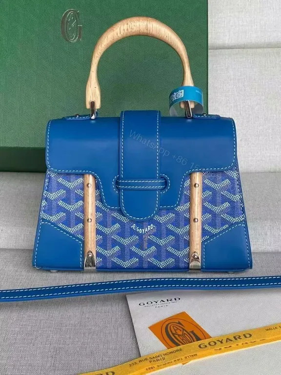 View 1 of Chic Structured Satchel: Bold Blue, Goyard-Inspired Texture
