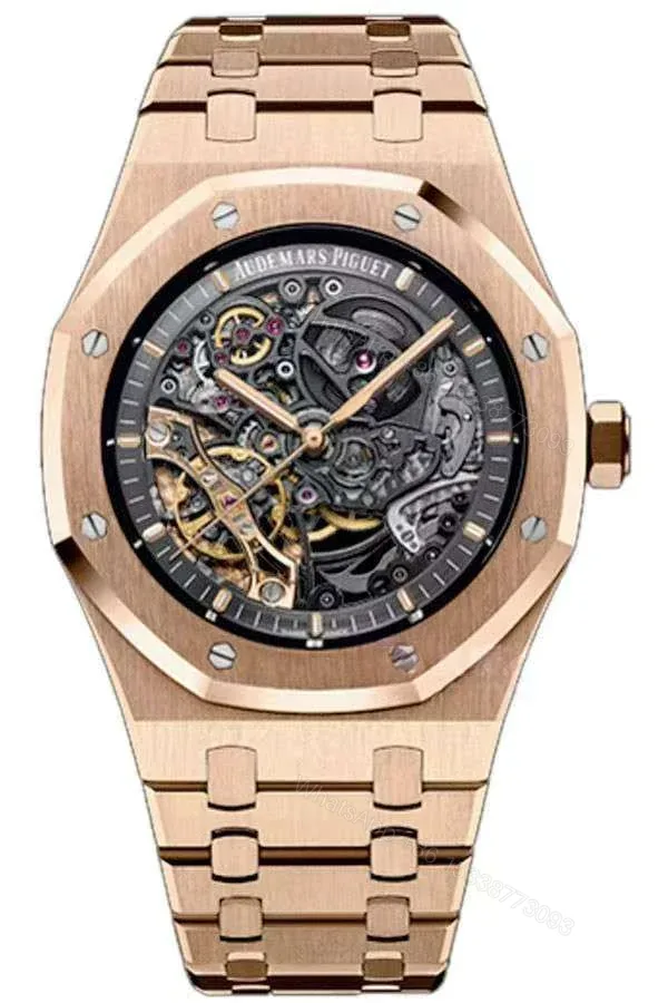 View 1 of Audemars Piguet Super Clone Royal Oak 15407 Rose Gold Skeleton Dial 41MM