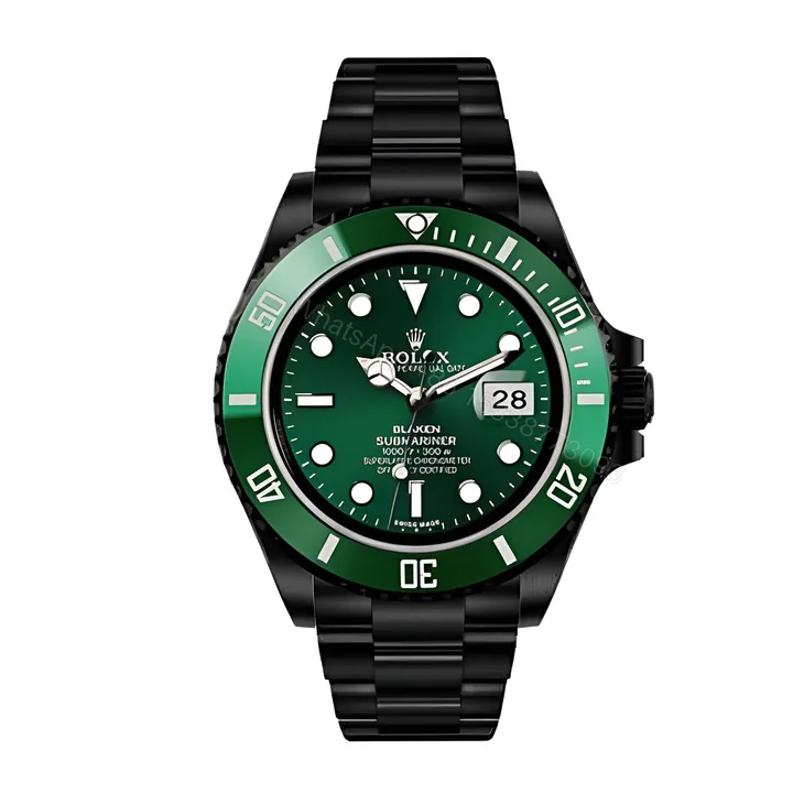 View 1 of Rolex Submariner Blaken 116611N Green Dial Replica