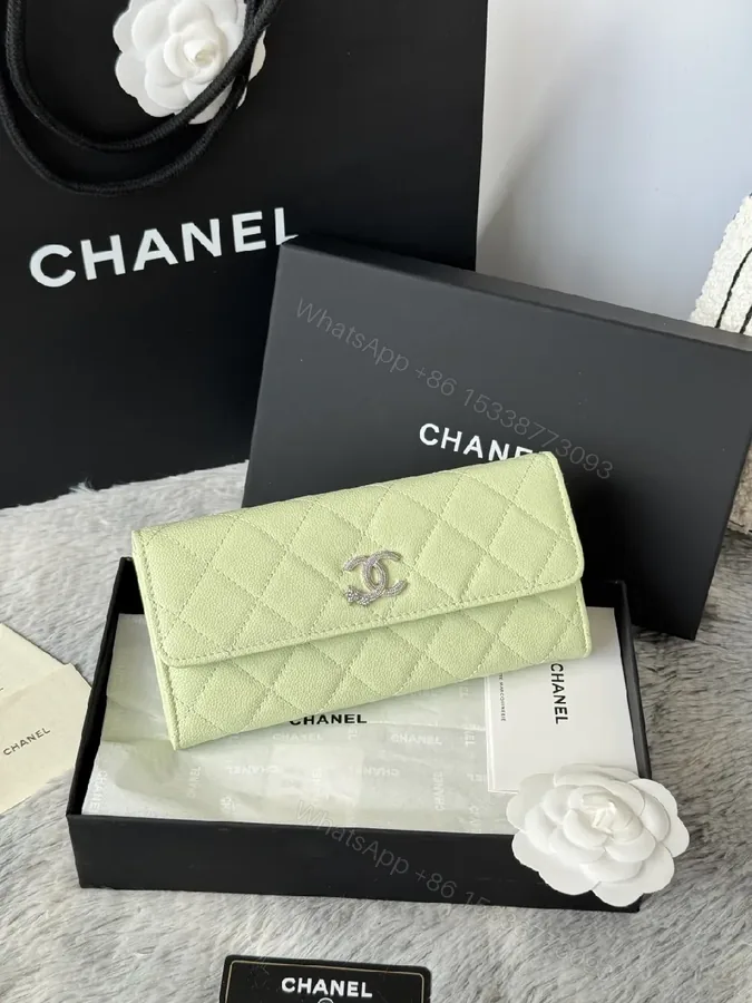 View 1 of Mint Green Quilted Wallet: Everyday Luxe, Cross-Body Ready