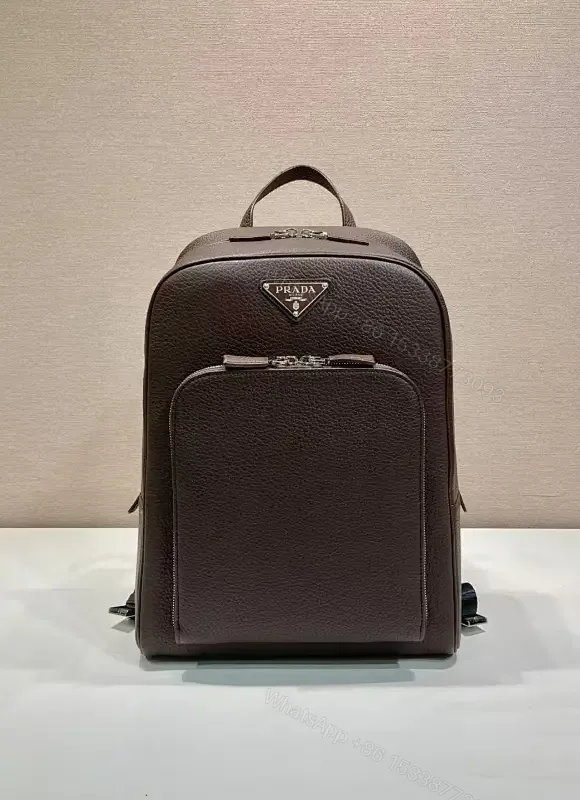 View 1 of Structured Luxury Leather Backpack: Modern Texture, Practical Detailing