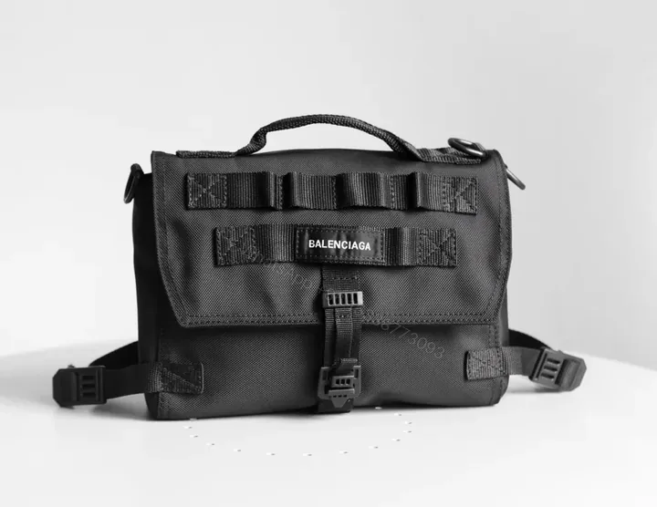 View 1 of Matte Balenciaga Nylon Crossbody: Luxury Utility Bag