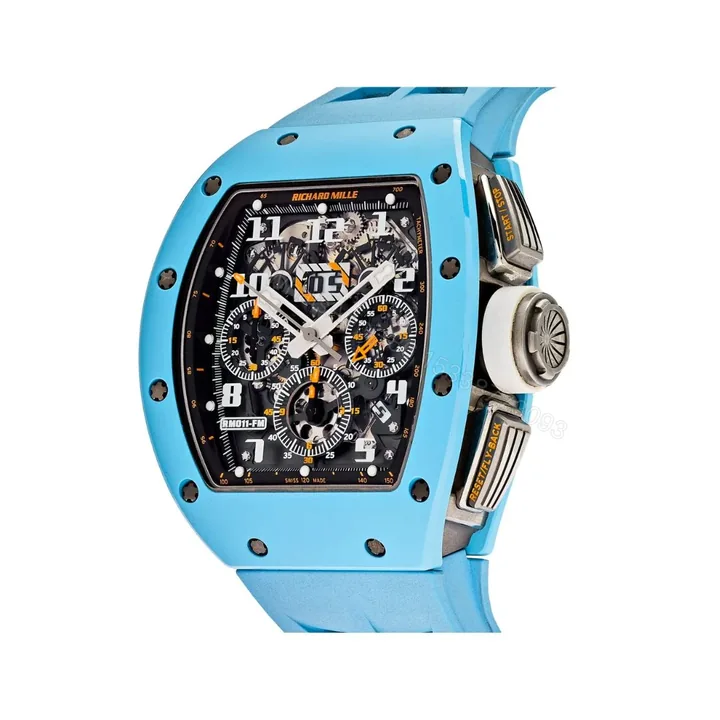View 1 of Richard Mille Swiss Made Clon RM 011 FM Cerámica Azul Bebé Última Edición