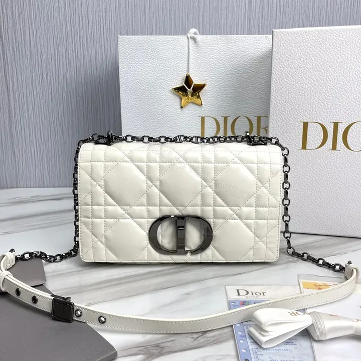 View 1 of Ivory Quilted Leather Shoulder Bag - Signature Hardware Modern Elegance