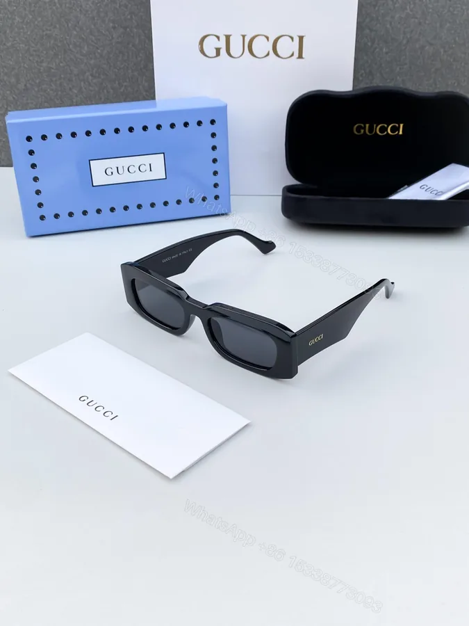 View 1 of Gucci Square Black Sunglasses Plastic Frame