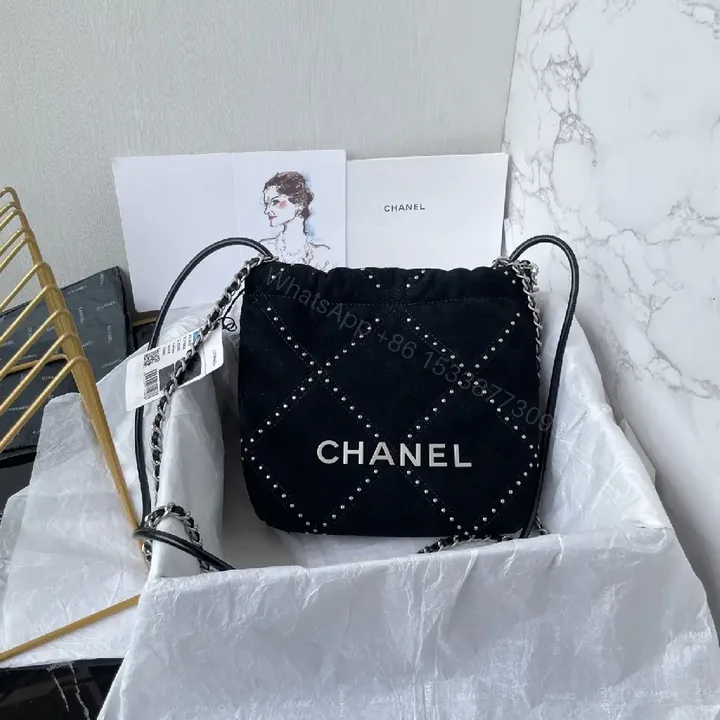 View 1 of Velvet Diamond-Quilted Shoulder Bag, Black, Luxe Style