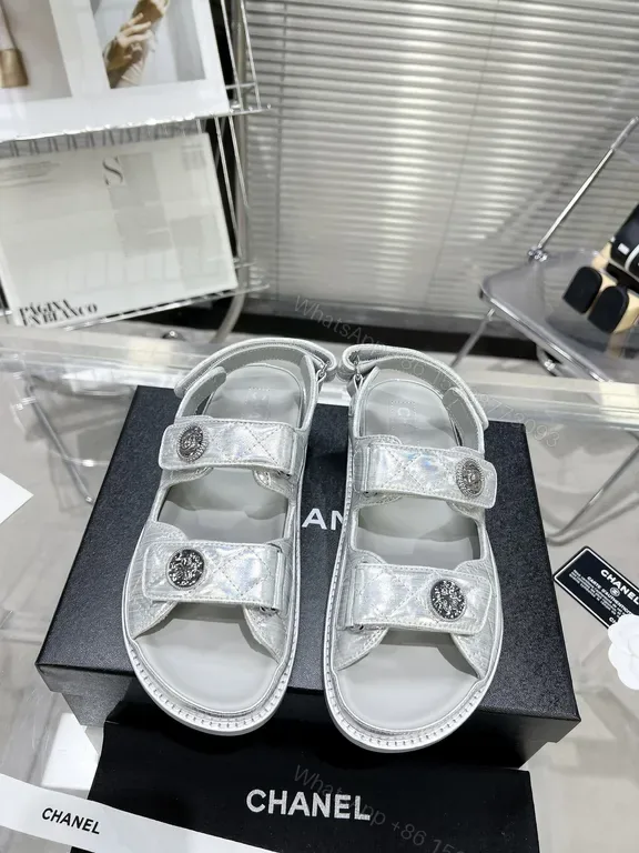 View 1 of Shimmer Platform Sandals - Quilted Metallic Couture Footwear