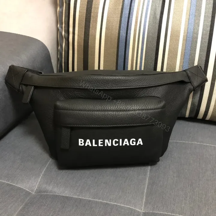 View 1 of Black Pebble Leather Belt Bag â€“ Balenciaga Style Waist Pack