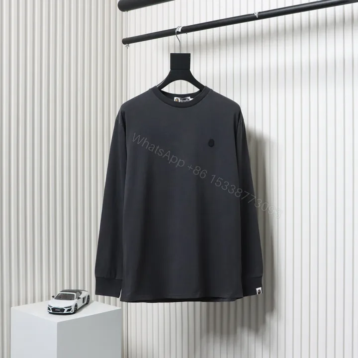 View 1 of BAPE Ape Head Small Logo Embroidered Sleeves Black