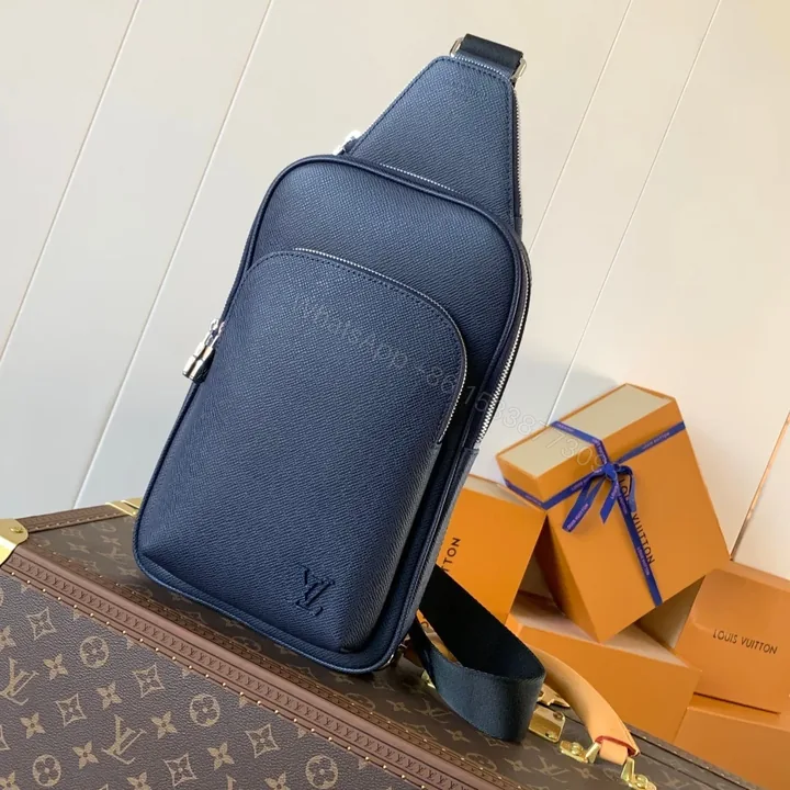 View 1 of LV AVENUE SLINGBAG 31 IN NAVY BLUE TAIGA LEATHER