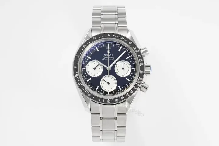 View 1 of Omega Speedmaster Professional Chronograph Watch Blue Dial Stainless Steel Automatic 9300 Movement 44mm Case Sapphire Crystal Water Resistant