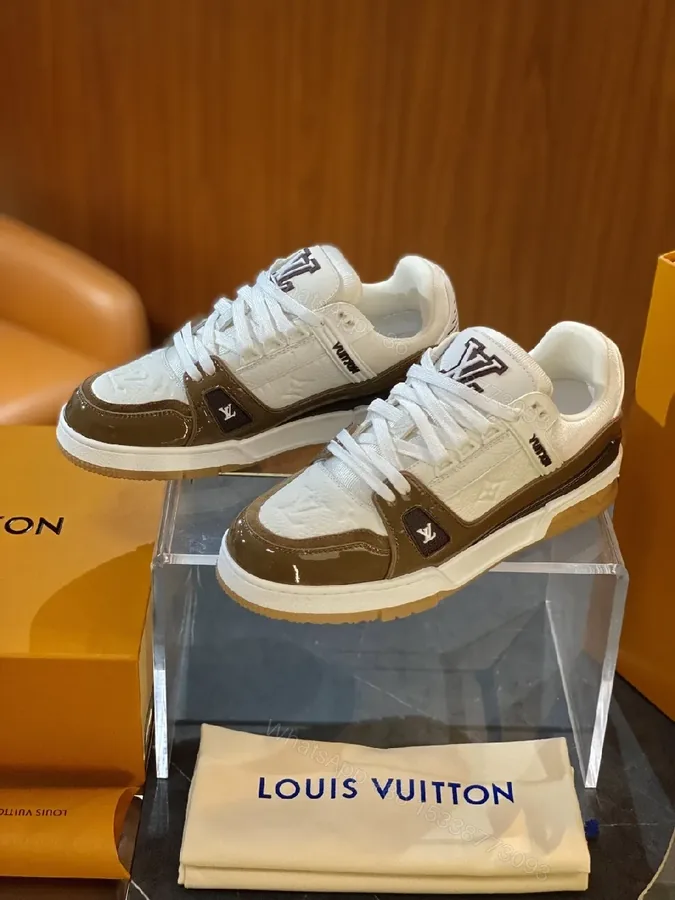 View 1 of Ivory & Brown Luxury Trainer: Modern Designer Comfort