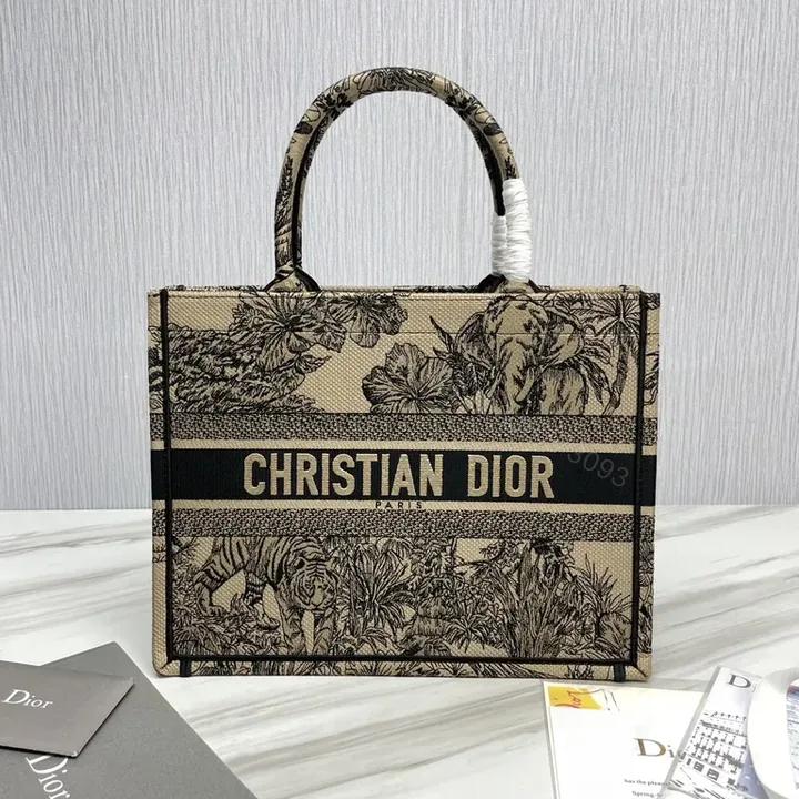 View 1 of Botanical Dior-Style Tote: Statement Pattern, Everyday Versatility