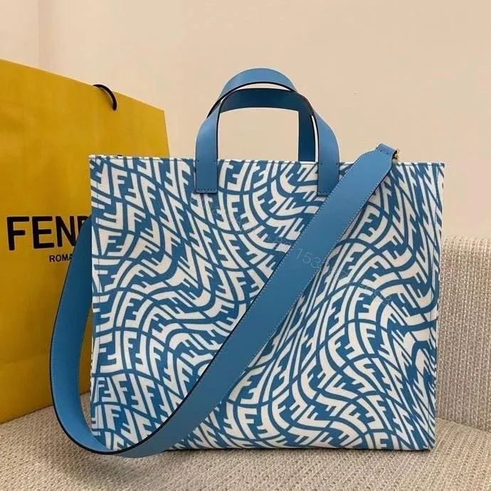 View 1 of Fendi Tote Bag with FF Vertigo Print – Blue – Totes