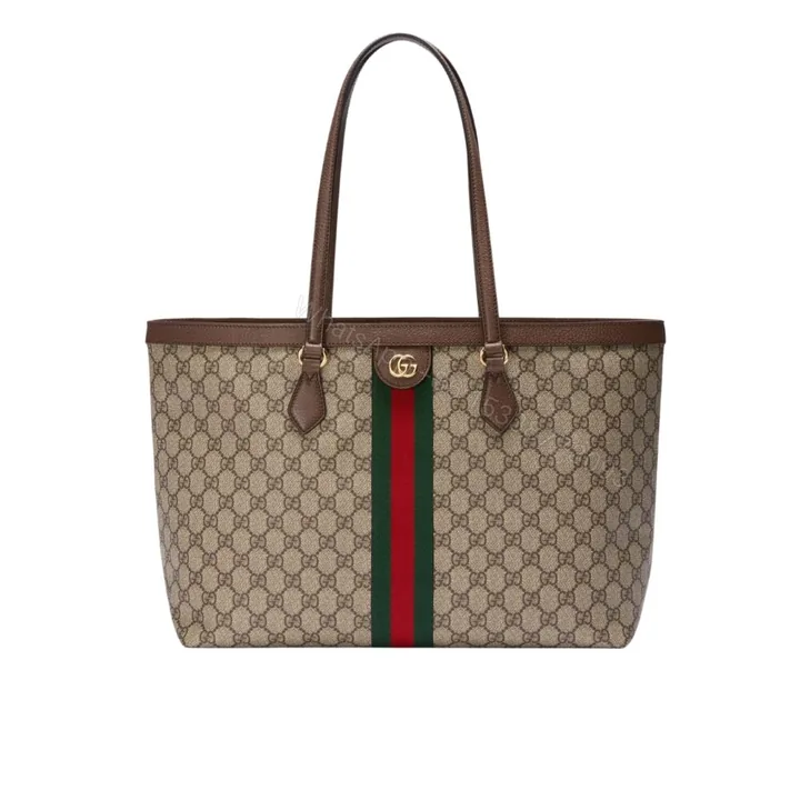 View 1 of Gucci Ophidia Large Tote Bag Beige And Dark Brown GG Supreme 38Cm 631685 96IWB 8745