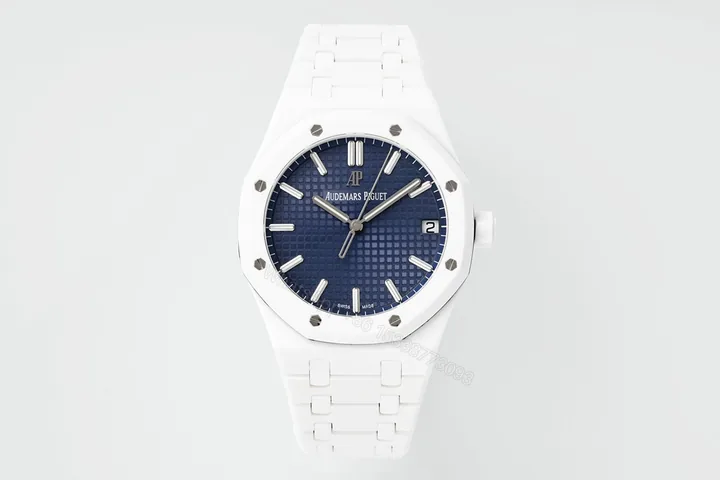 View 1 of Audemars Piguet Royal Oak 15500 White Ceramic 41mm Blue Dial APSF A4302 Super Clone