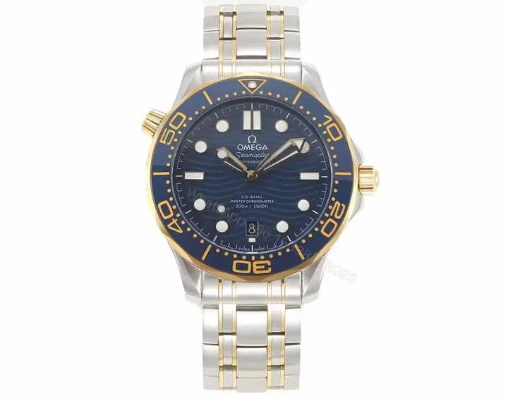 View 1 of Omega Seamaster Planet Ocean 600m Co-Axial Master Chronometer 42mm Blue Dial Stainless Steel and Yellow Gold Watch