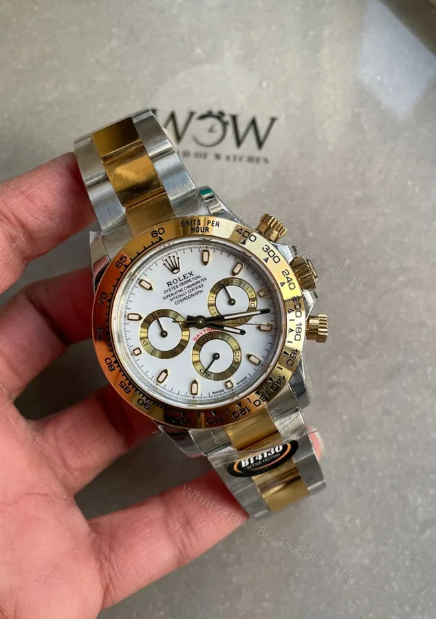 View 1 of BTF factory 1:1 Rolex Daytona 116523 SS 904L & Yellow Gold White Dial A4130
