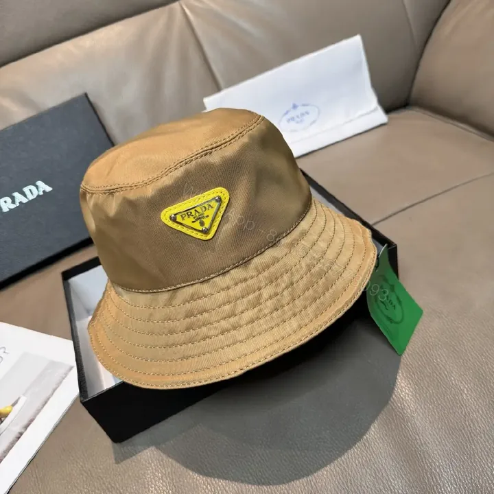 View 1 of Khaki Cotton-Twill Bucket Hat: Lightweight, Luxe Block-Logo Patch